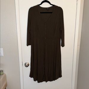 Torrid Dark Olive Long Sleeve Dress